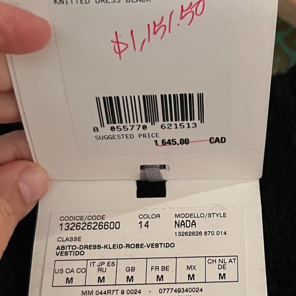 Max Mara Wool-Blend Knitted Mini Dress Size M New With Tags Black - Picture 3 of 3